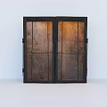 Rustic Wooden Entryway Cabinet Sideboard With Double Doors Natural Grain And Metal Frame
