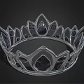 Silver Crown Jewelry with Dark Gemstones Elegant Vintage Design for Royalty Inspired Accessories