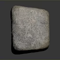 Natural Stone Material Block With Rough Gray Surface And Red Black Markings 3d model