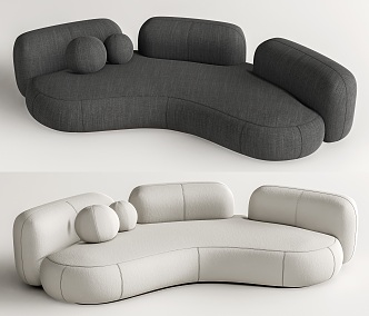 modern curved sofa 3d model