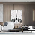 Modern sofa coffee table combination 3d model