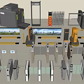 Various Security Turnstiles And Access Control Equipment For Entry Systems 3d model