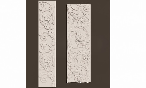 European-style plaster carving wall decoration strip 3d model