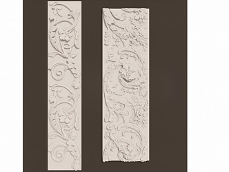 European-style plaster carving wall decoration strip 3d model