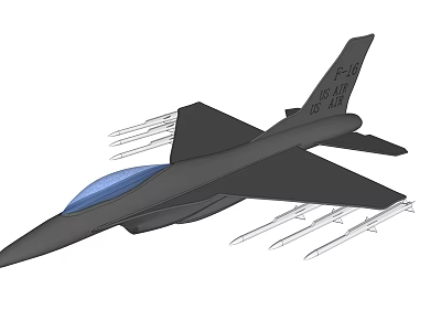 Advanced Military Fighter Jet Flying With Mounted Missiles And Blue Cockpit 3d model