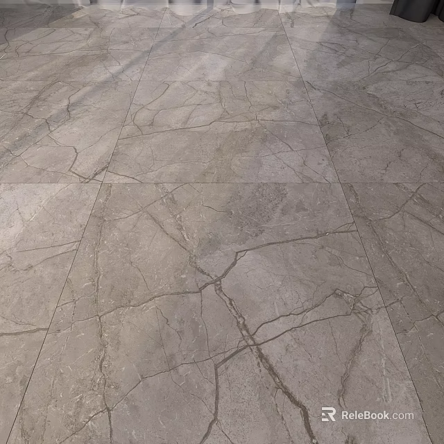 Gray Marble Floor Tiles With Natural Cracked Texture For Modern Interior 3d model 