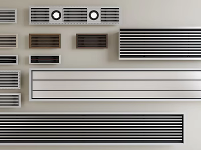 Collection Of Air Conditioner Vent Designs Displayed 3d model