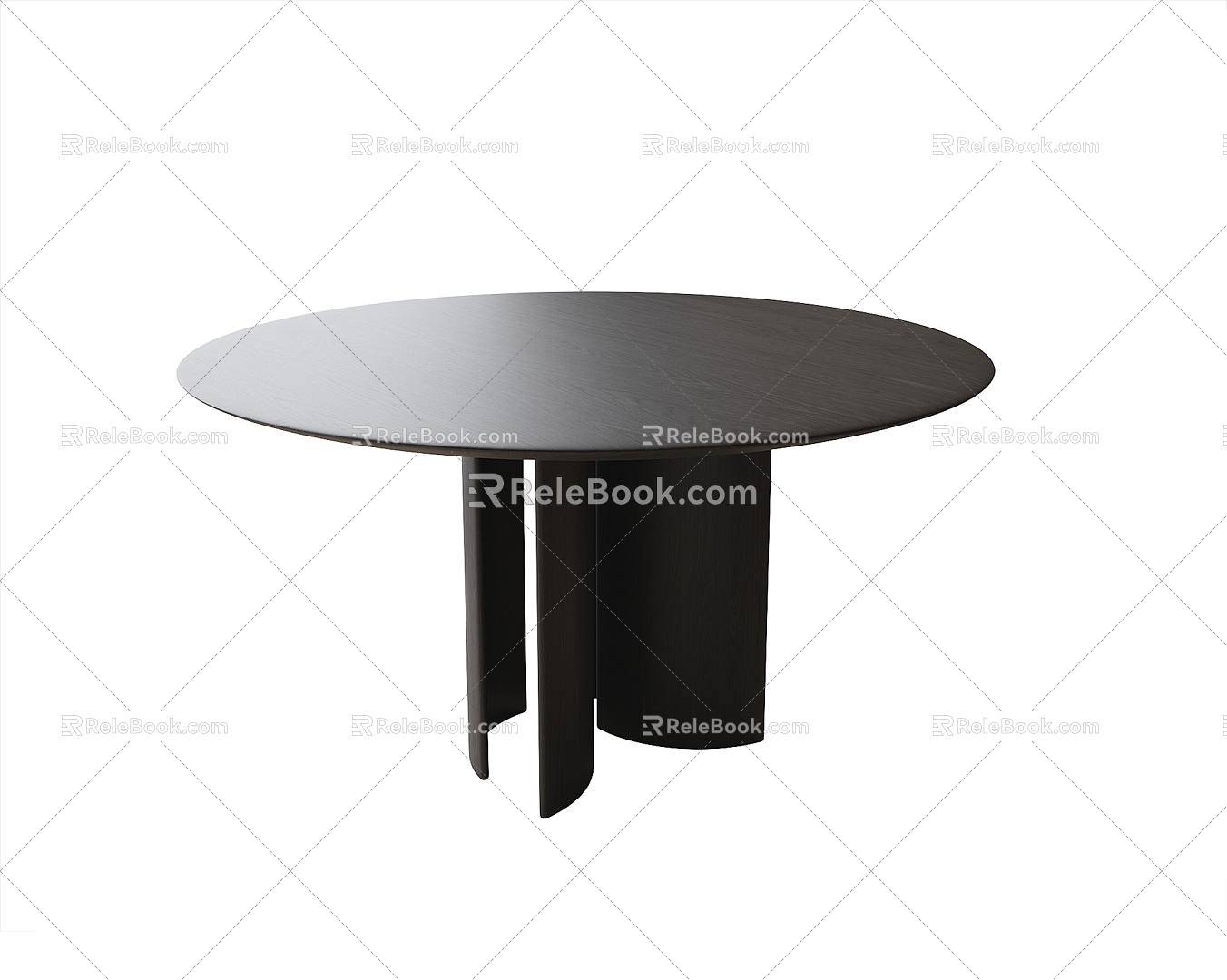 Modern round dining table 3d model