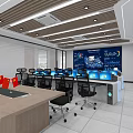 Modern Control Room Command Center 3d model