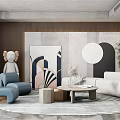 Modern sofa coffee table combination 3d model