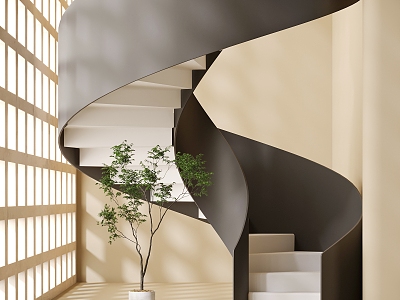 Rotating Staircase Potted Plant 3d model