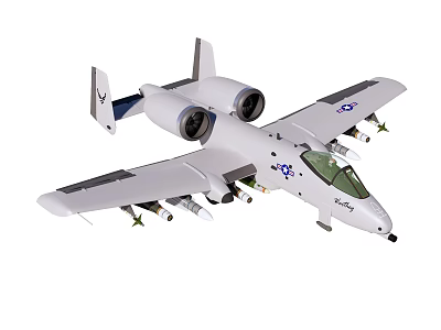 White Fighter Jet With Dual Engines Missiles Under Wings And Green Canopy 3d model