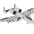 White Fighter Jet With Dual Engines Missiles Under Wings And Green Canopy