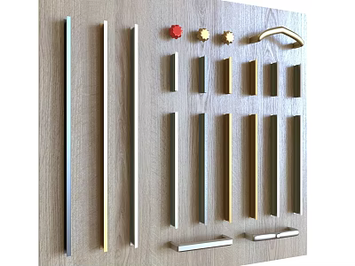 Various Handle Designs in Different Shapes Materials and Colors for Furniture 3d model
