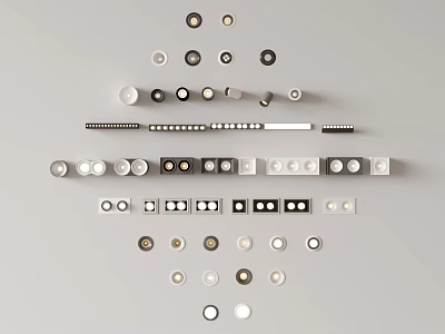 Various Designs of Contemporary LED Downlights and Spotlights for Interior Use 3d model