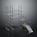 Sturdy Industrial Scaffolding Structure With Metal Frames Multiple Platforms And Support Legs