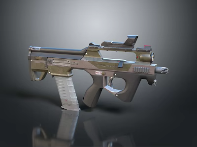 Tactical Assault Rifle With Camouflage Finish Tactical Scope And Ergonomic Grip Design 3d model