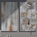 Abstract Wall Art with Gray Gold Brown Texture on Modern Gray Wall Background