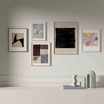 Modern minimalist abstract decorative painting 3d model
