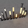 Modern Outdoor Lights With Different Sizes Black Base And White Luminous Parts