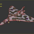 Military Aircraft Model With Camouflage Pattern Triangular Wing And Round Emblems 3d model