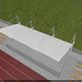 Modern White Tensile Sun Shade Canopy Designed For Outdoor Sports Stadium Grandstand Seating Area