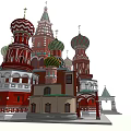 Ancient Architecture Of Historic Russian Church With Colorful Onion Domes And Spires