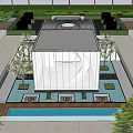 Modern Sales Office Building Simple Sales Department Sinking Club Sinking Courtyard 3d model