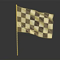 Black And White Checkered National Flag Waving Against Gray Background