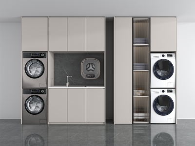 Modern Washing Machine Cabinet Balcony Cabinet 3d model