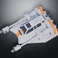 Futuristic Cosmic Spaceship Design With White Exterior And Orange Accents
