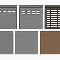 Various Roller Shutter Designs With Different Colors And Textured Patterns For Buildings 3d model