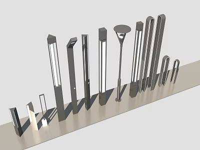 Various Modern Outdoor Lights With Different Designs And Styles For Garden Patio Decoration 3d model