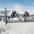 US Air Force Fighter Jet Flying In Clouds Shark Mouth Paint Loaded Missiles Twin Engines