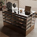Luxury Glass Top Display Cabinet With Jewelry Handbag And Drawer Storage