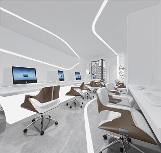 Science and Technology Office of Modern Public Office Area 3d model