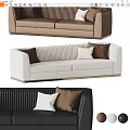 Multi-person Sofa Double Sofa Casual Sofa Simple Sofa Leather Sofa 3d model