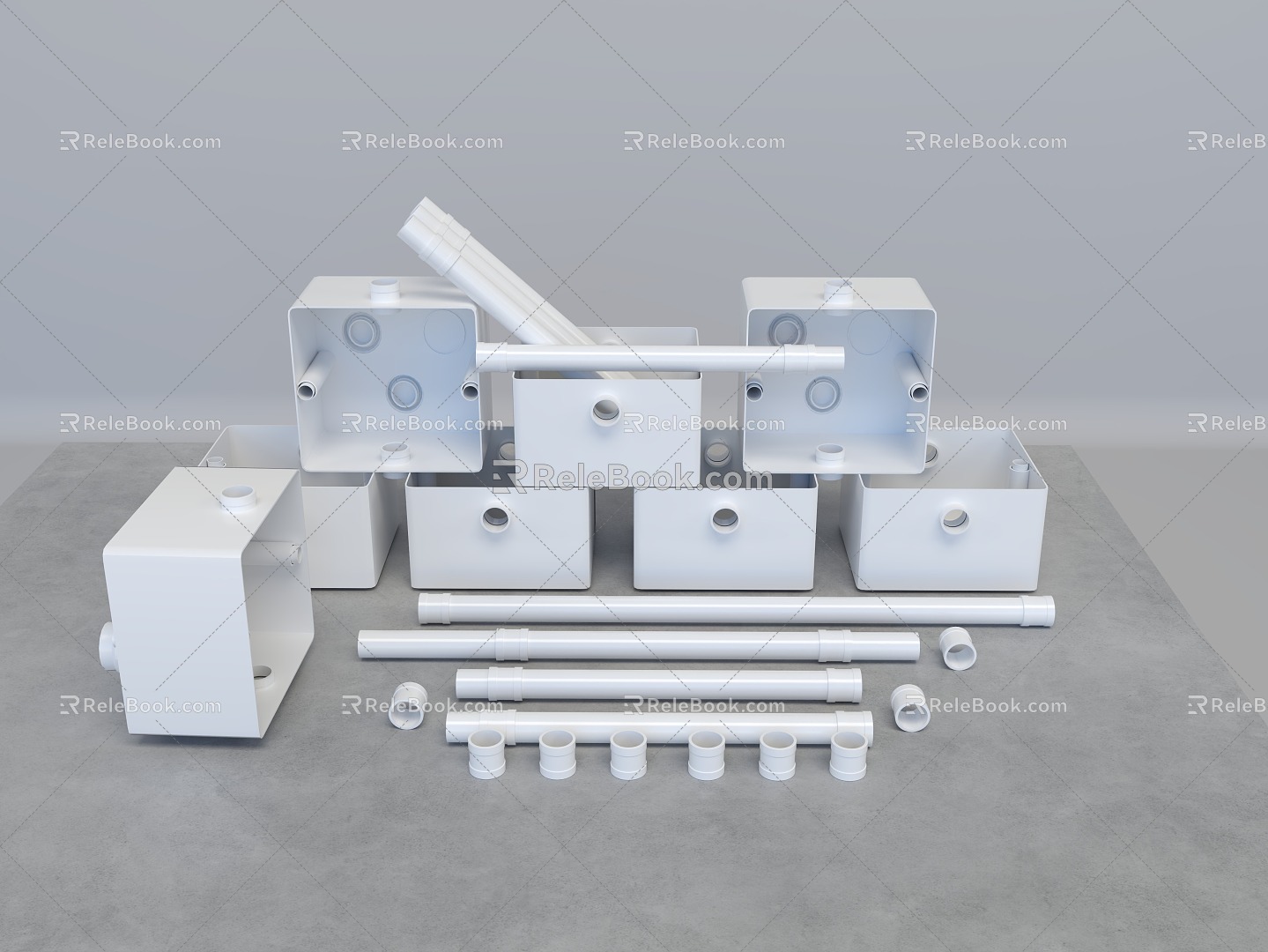 Embedded wire box industrial junction box distribution box wire box threading box connection box strong wire box hardware tool conduit 3d model