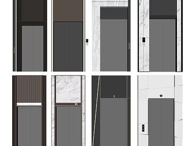 Modern Elevator Door Designs With Different Materials And Various Finishes 3d model