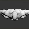 3D Model Of Grinning Muscular Man With Boxing Gloves Championship Belt And Chest Tattoos