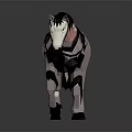 Game And Movie Character Low Poly White Pink Horse With Black Saddle Bridle Leg Armor