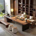 Natural Solid Wood Tea Table And Chair Set For Cozy New Chinese Style Tea Room