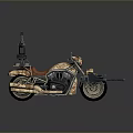 Vintage Cruiser Motorcycle With Brown Leather Seat And Metal Accents
