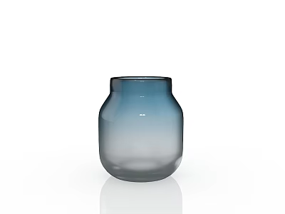 Modern Gradient Glass Vase With Smooth Curved Shape And Blue Gray Hue 3d model
