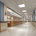 Modern Nurse Station Welfare Institute Hospital Away Reception 3d model