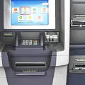 Two ATM Machines With Digital Screen For Cash Withdrawal Services 3d model