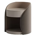 Modern Chest of Drawers With Curved Frame Light Gray Drawer And Dark Brown Accent