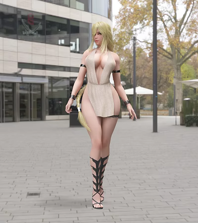 Street Blonde Beauty 3d model