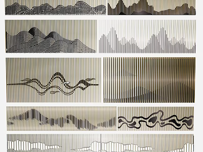 Stylish Modern Room Dividers With Various Decorative Patterns And Artistic Designs 3d model