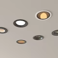 Modern Recessed Spotlights On Ceiling With Various Styles And Lighting Effects 3d model